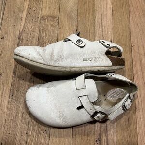 White Birkenstock Boston Clog